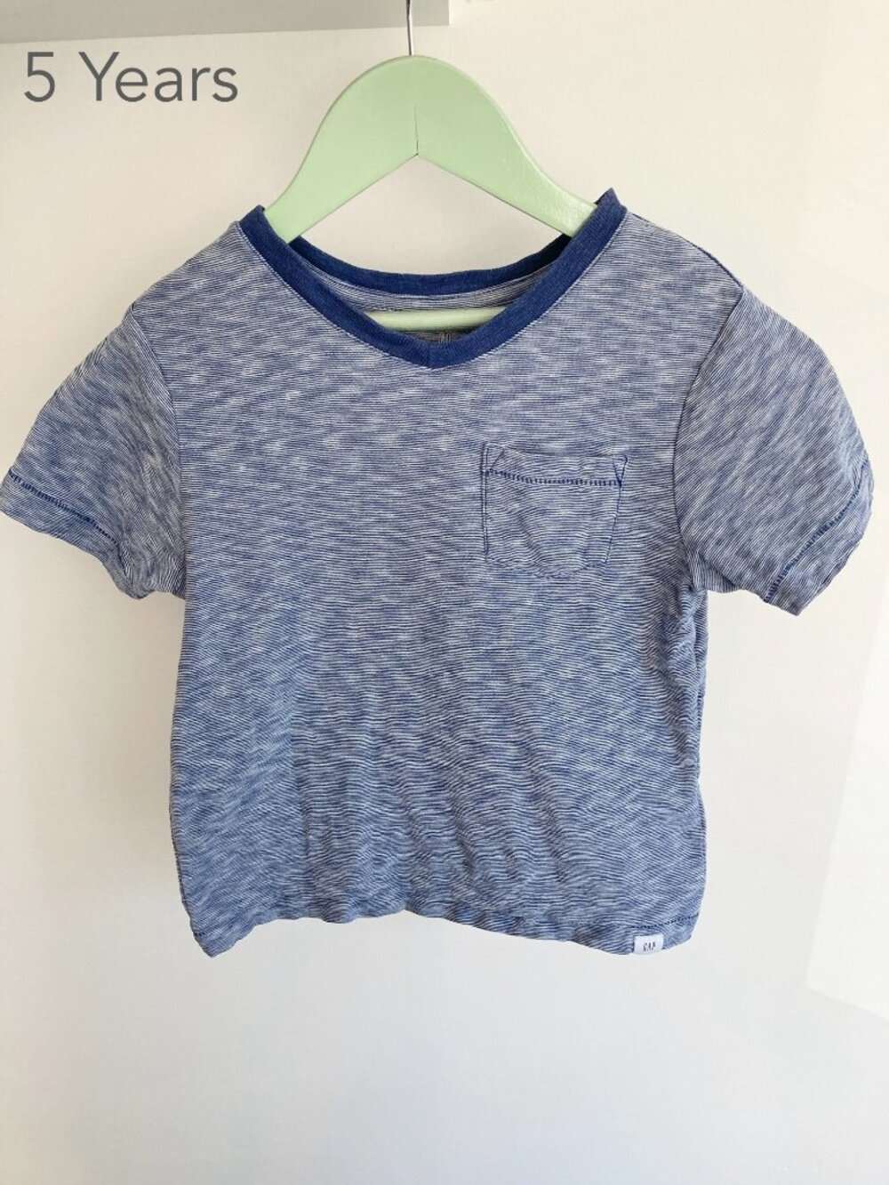 🪴5/$30 GAP 5 Years Kid Boy Blue Stripes T-Shirt Summer Fall